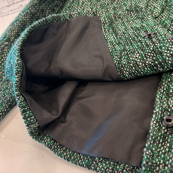 Kasper Green and Black Tweed Blazer w/ Hodden Front Snaps Front Pockets sz. 10P - Picture 12 of 12